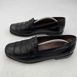 Jonathan Richards Black Leather Loafers Slip On Shoes Men's Size 11 M Redford